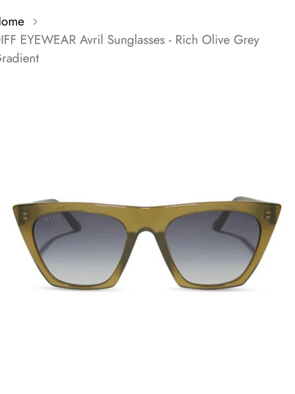 DIFF Eyewear Avril Cat-Eye Sunglasses in Olive Green